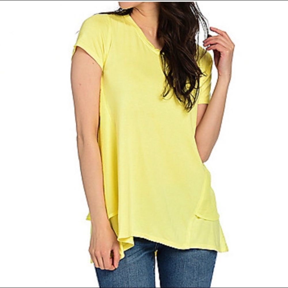 KATE &‎ MALLORY Short Sleeve Zip Back Hi-Lo Top Tunica Size XS NWOT Video